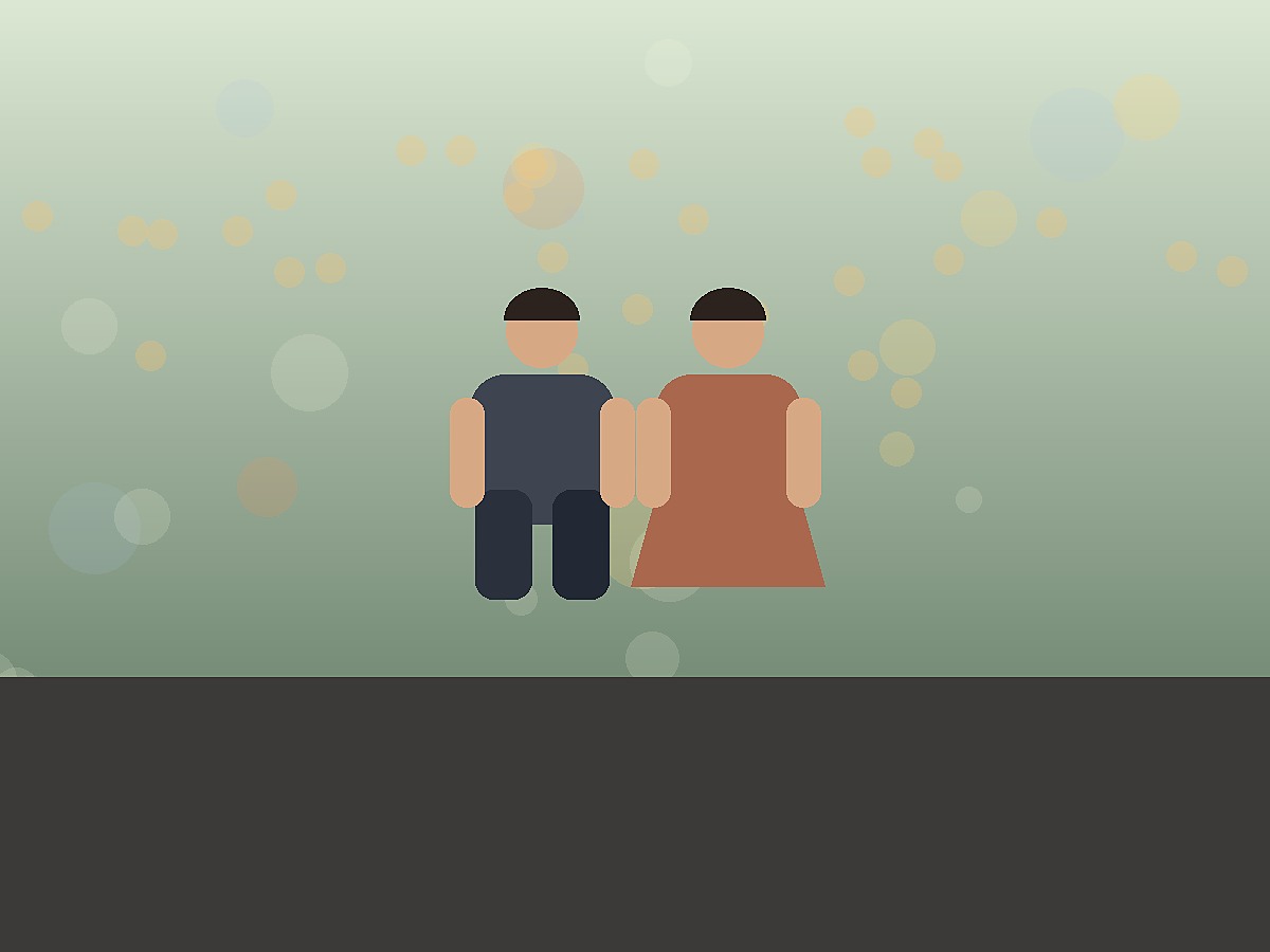 Backlit Couple Walking Scene — Warm street bokeh, natural walking pose, non-sexual romance.